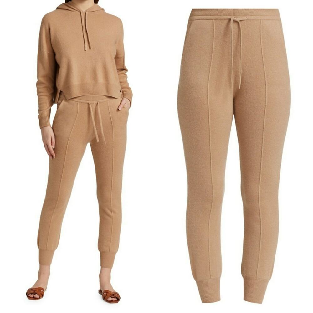 Naadam Cashmere tan joggers size medium